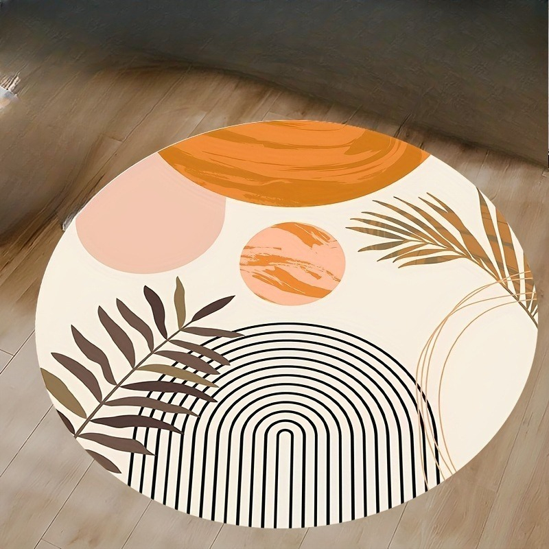 Printed Rug Abstract - Mid Century Modern Circular Area Rug
