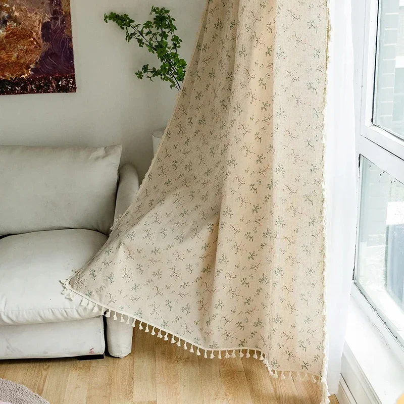 Floral Farmhouse Curtains Semi - đánh giá và giá Linen Curtain Eyelet