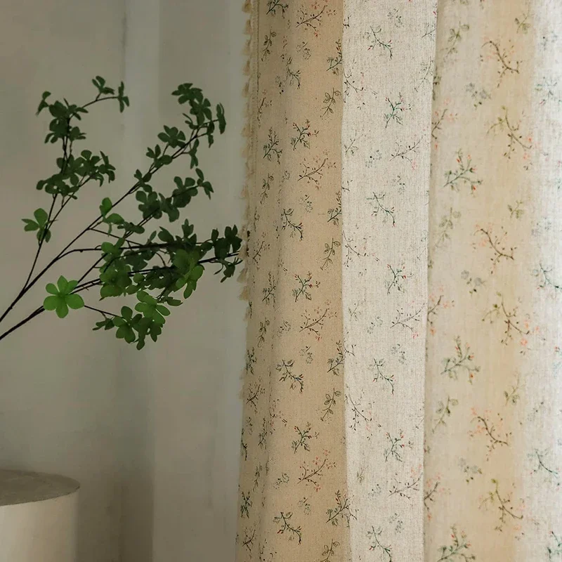 Floral Farmhouse Curtains Semi - đánh giá và giá Linen Curtain Eyelet