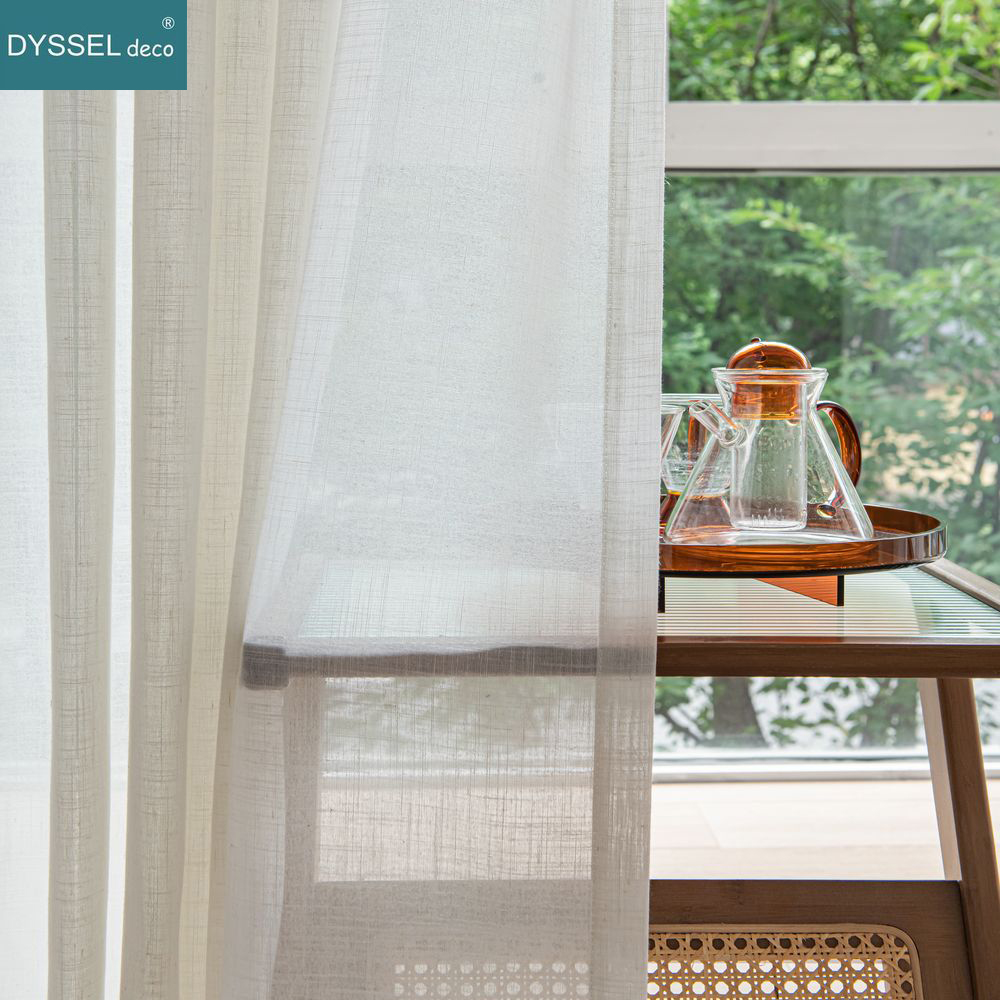 Modern White Linen Solid Sheer - đánh giá và giá Linen Curtain Eyelet