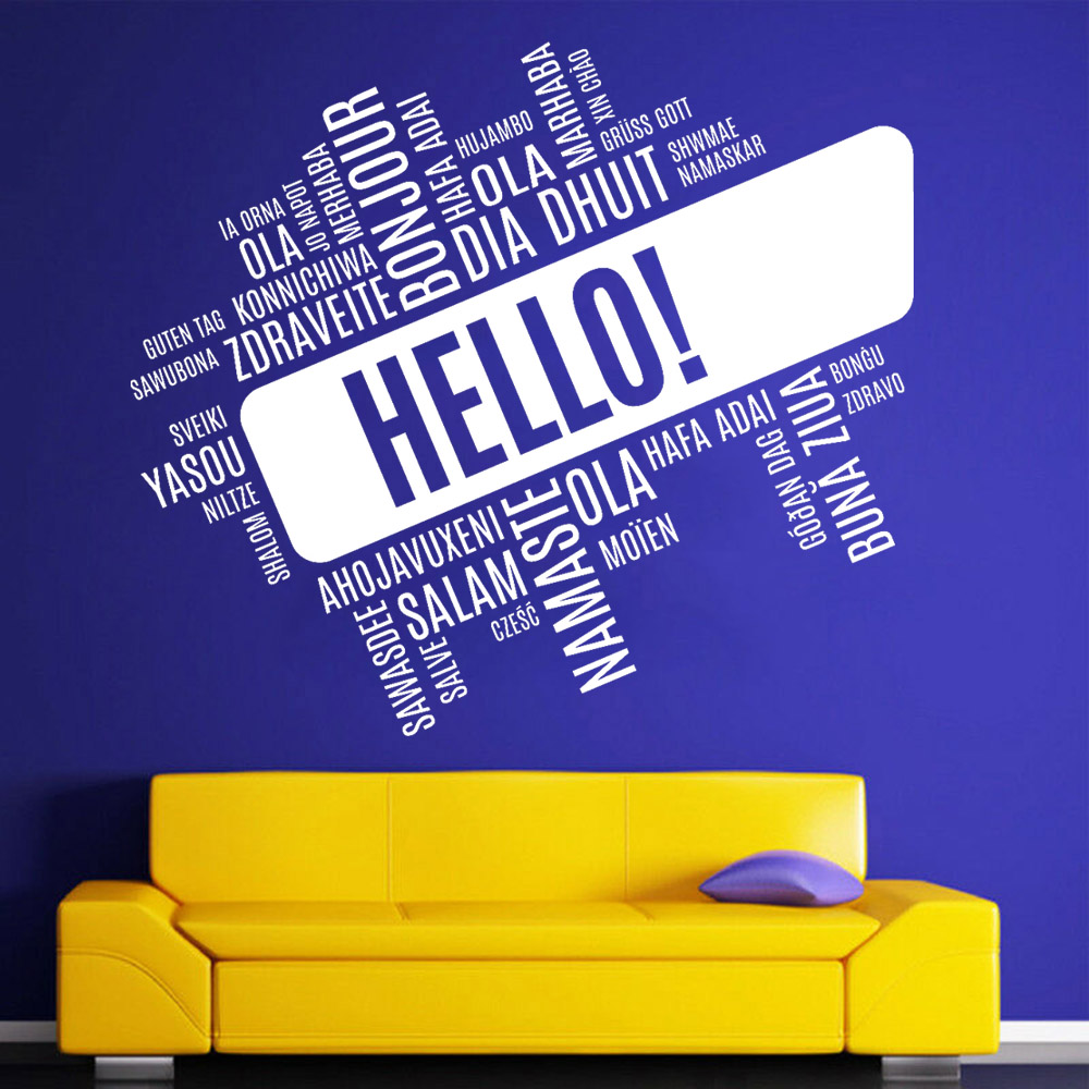 Hello Ngoại Ngữ Decal Dán Tườn - đánh giá và giá Interior Design Language