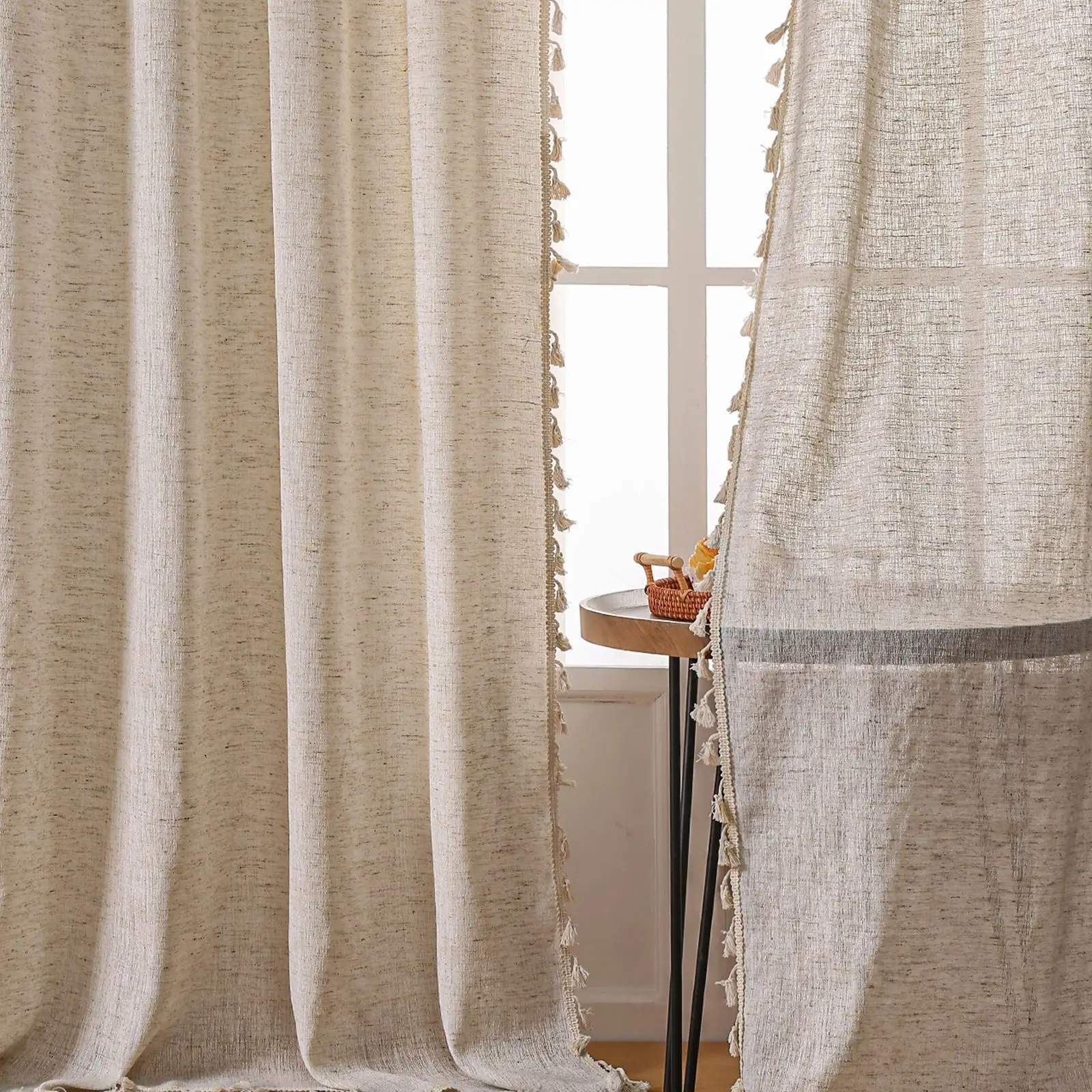 Boho Linen Semi Blackout Curta - đánh giá và giá Linen Curtain Eyelet