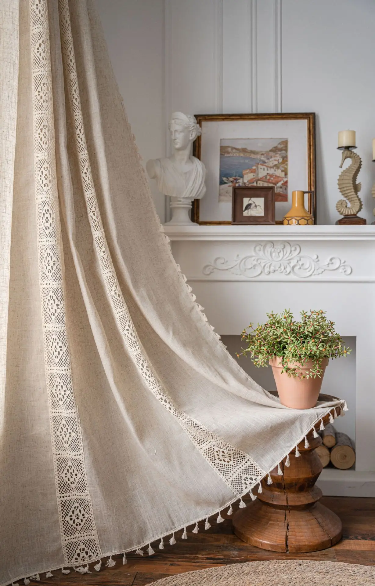 Boho Linen Semi Blackout Curta - đánh giá và giá Linen Curtain Eyelet