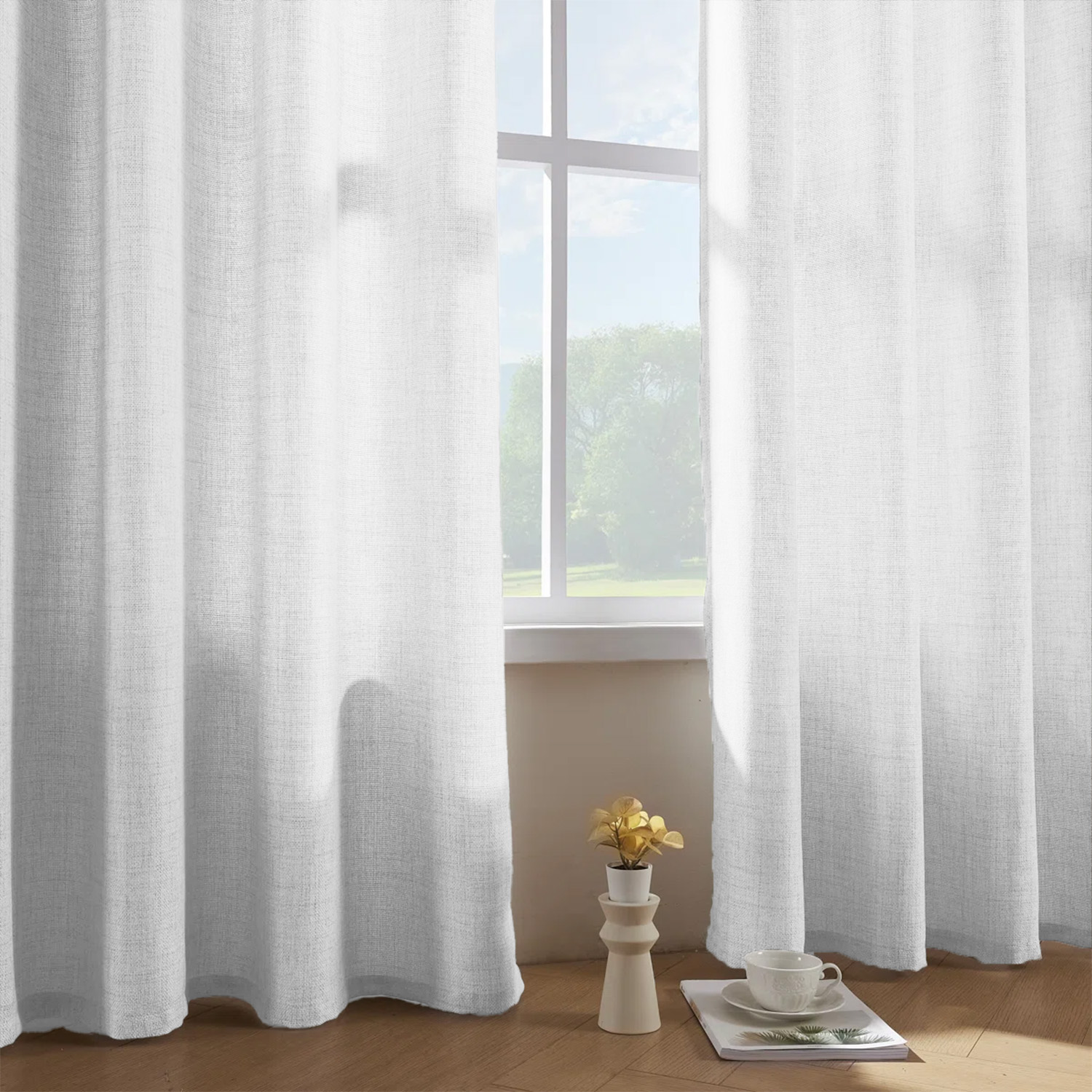 1 Piece, Solid Color Bohemian  - đánh giá và giá Linen Curtain Eyelet