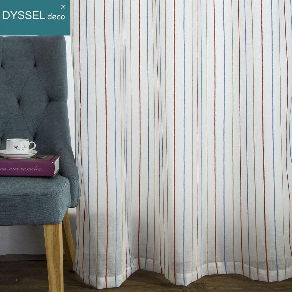 Modern White Striped Linen She - đánh giá và giá Linen Curtain Eyelet