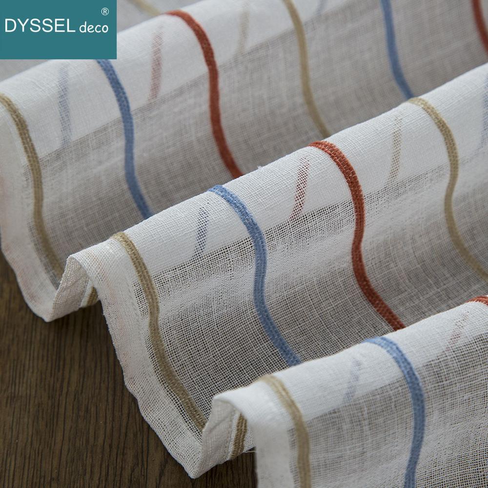 Modern White Striped Linen She - đánh giá và giá Linen Curtain Eyelet